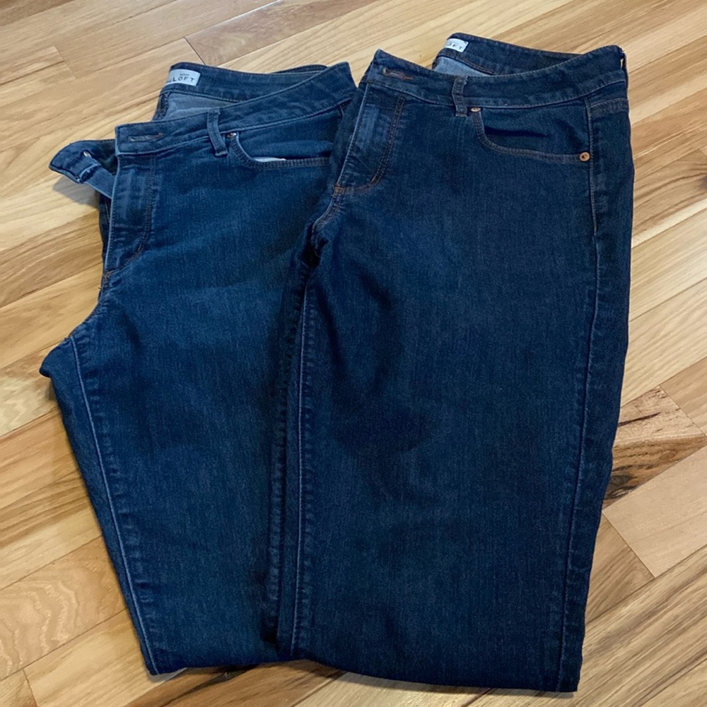 LOFT jeans dark wash curvy skinny 10/30 two pair bundle